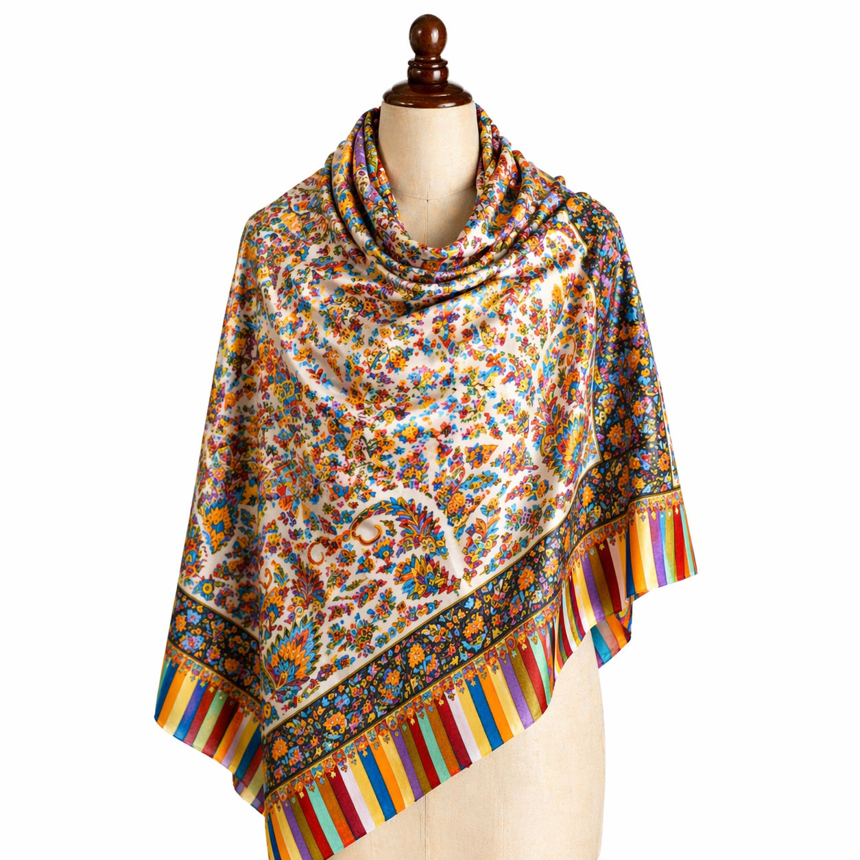 Grey Kani Shawl With Intricate Pattern